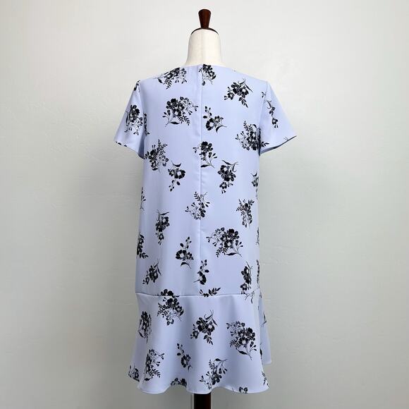 Ann Taylor Lavender Floral Ruffle Drop Waist Shift Dress - Picture 7 of 10